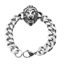 Load image into Gallery viewer, Lion Head Curb Stainless Steel Bracelet (SSBRAC026)
