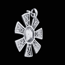 Load image into Gallery viewer, Sun with Runes 925 Silver Pendant (925P039)
