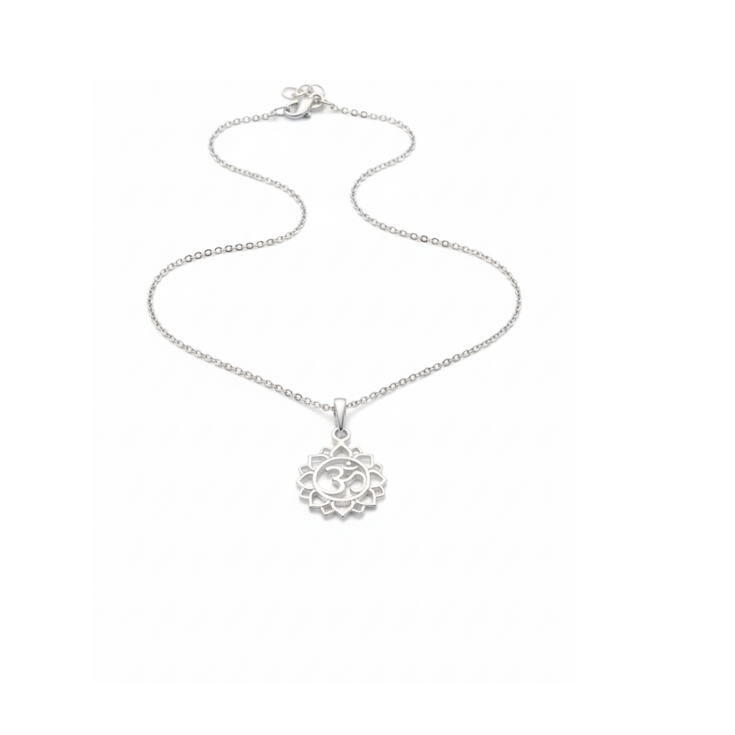 Om Pendant Necklace - 925 Sterling Silver - 50cm Chain (925SETPC004)