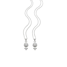 Load image into Gallery viewer, 925 Set Sterling Silver Couple Necklace Female Symbol, Two Necklaces (925SETPC042)
