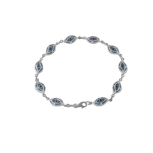 Load image into Gallery viewer, 925 Sterling Silver Bracelet with Oval Evil Eye Beads (925BRAC047)

