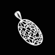 Load image into Gallery viewer, 925 sterling silver pendant with peace symbols (925P061)
