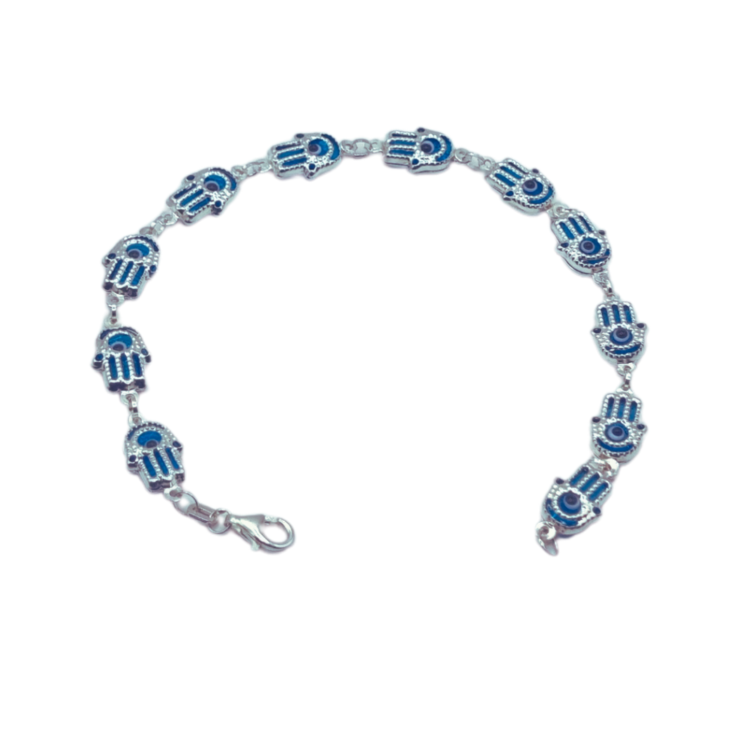 Hamsa with Evil eye 925 Silver bracelet (925BRAC001)
