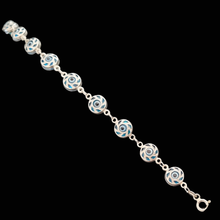 Load image into Gallery viewer, Evil eye 925 Silver bracelet, rounded  links (925BRAC003)
