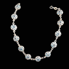 Load image into Gallery viewer, Evil eye 925 Silver bracelet, rounded  links (925BRAC003)
