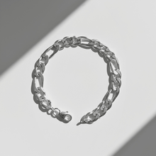 Load image into Gallery viewer, Men&#39;s Figaro Link 925 Sterling Silver Bracelet - 28cm (925BRAC029)
