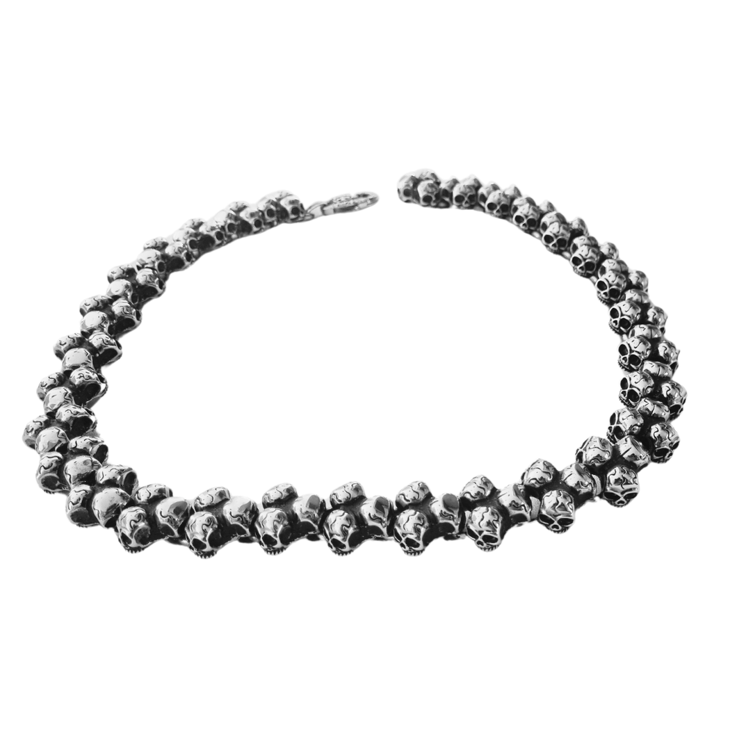 Triple Skull Necklace Stainless Steel Chain Heavy Duty (SSC014)