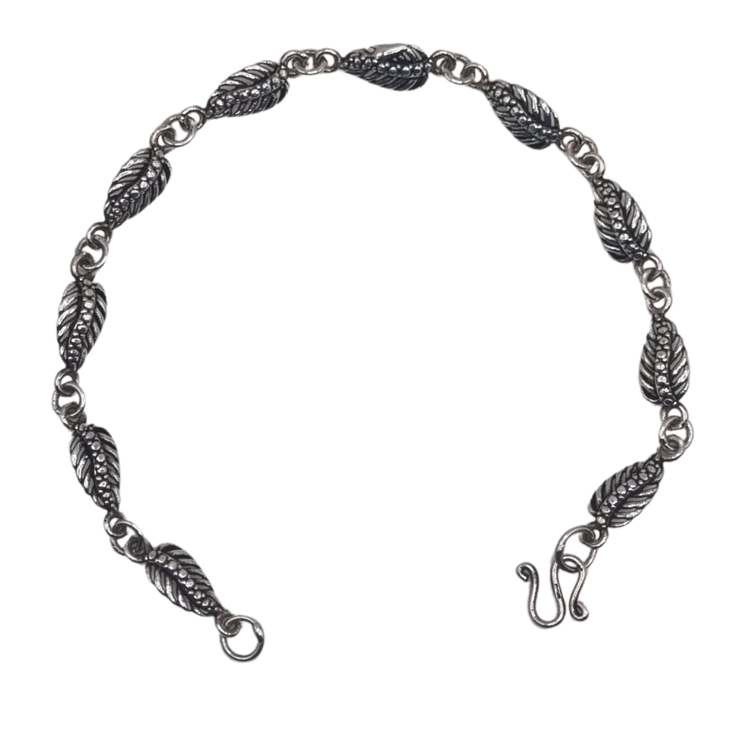 Leaf link 925 Silver bracelet (925BRAC004)