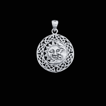Load image into Gallery viewer, 925 Sterling Silver Pendant Sun and Moon (925P059)
