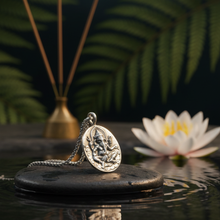 Load image into Gallery viewer, Double-Sided Om and Ganesha Pendant - 925 Sterling Silver - 55cm Chain (925SETPC010)
