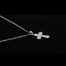 Load image into Gallery viewer, 925 Sterling Silver Figaro Chain with Cross Pendant (925SETPC032)
