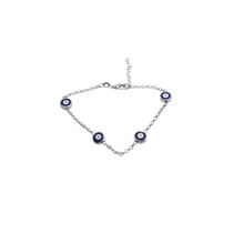 Load image into Gallery viewer, 925 Sterling Silver Bracelet with Evil Eye Beads 17.5cm + 2.5cm Extension (925BRAC048)
