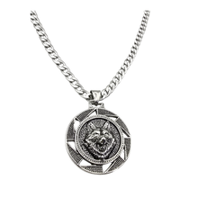 Load image into Gallery viewer, High Grade Stainless Steel 3D Wolf Head Pendant and Cuban link Chain Set (SSSETPC030)
