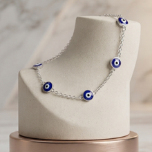 Load image into Gallery viewer, 925 Sterling Silver Bracelet with Evil Eye Beads 17.5cm + 2.5cm Extension (925BRAC048)
