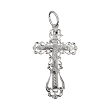 Load image into Gallery viewer, 925 Sterling Silver Cross Pendant with Crucifix and Air Cut Detailing (925P076)
