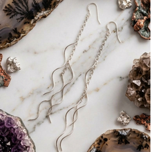 Load image into Gallery viewer, 925 Sterling Silver Long Drop Earrings (925ER027)
