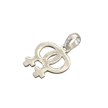 Load image into Gallery viewer, 925 Sterling Silver Pendant Two Interlocking Female Symbols (925P107)
