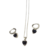 Load image into Gallery viewer, 925 Set - Fine chain, Heart shape Pendant and matching Earrinngs (925SET005ERP)
