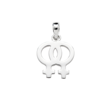 Load image into Gallery viewer, 925 Sterling Silver Pendant Two Interlocking Female Symbols (925P107)
