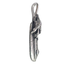Load image into Gallery viewer, Eagle Feather with Eagle Talons Stainless Steel Pendant (SSP014)
