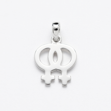 Load image into Gallery viewer, 925 Sterling Silver Pendant Two Interlocking Female Symbols (925P107)

