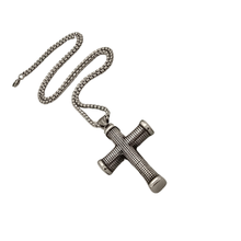 Load image into Gallery viewer, High Grade Stainless Steel Cross Pendant and Rope Link Chain Set (SSSETPC029)
