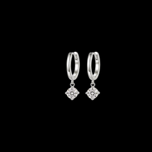 Load image into Gallery viewer, 925 Sterling Hugie Earrings with CZ Diamond Drop Silver (925ER052)

