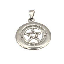 Load image into Gallery viewer, 925 Sterling Silver Pentacle Pendant - 3.1 cm Diameter (925P098)

