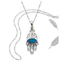 Load image into Gallery viewer, 925 Sterling Silver Hamsa Necklace 925 (925SETPC040)
