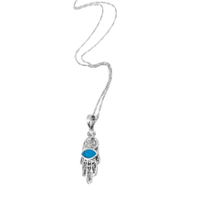 Load image into Gallery viewer, 925 Sterling Silver Hamsa Necklace 925 (925SETPC040)
