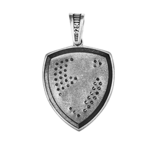 Load image into Gallery viewer, 925 Sterling Silver Pendant fan’s art Ferrari Horse on black CZ stones background (925P053)
