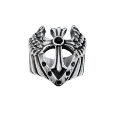 Load image into Gallery viewer, High grade Stainless Steel Ring Gothic Cross and wings (SSR013)
