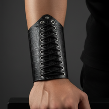 Load image into Gallery viewer, Men, Women Black PU Wrap Bracelet (LBRAC001)
