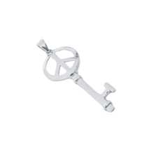 Load image into Gallery viewer, 925 sterling silver pendant Key with Peace Sign (925P062)
