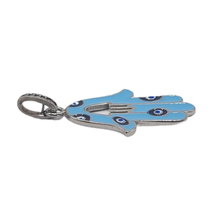 Load image into Gallery viewer, Hamsa with Evil eye 925 Silver Pendant (925P044)
