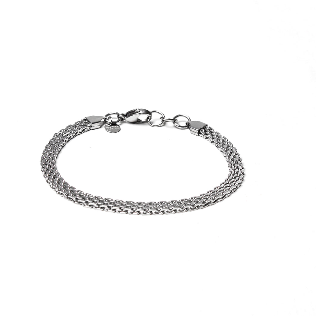 Stainless Steel Bracelet  - Flat Fancy Chain Bracelet (SSBRAC006)
