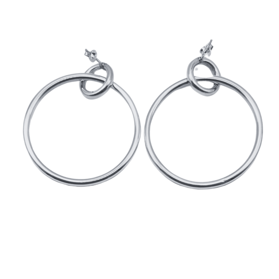 Studded Round Hoop 925 Sterling Silver Earrings(925ER012)