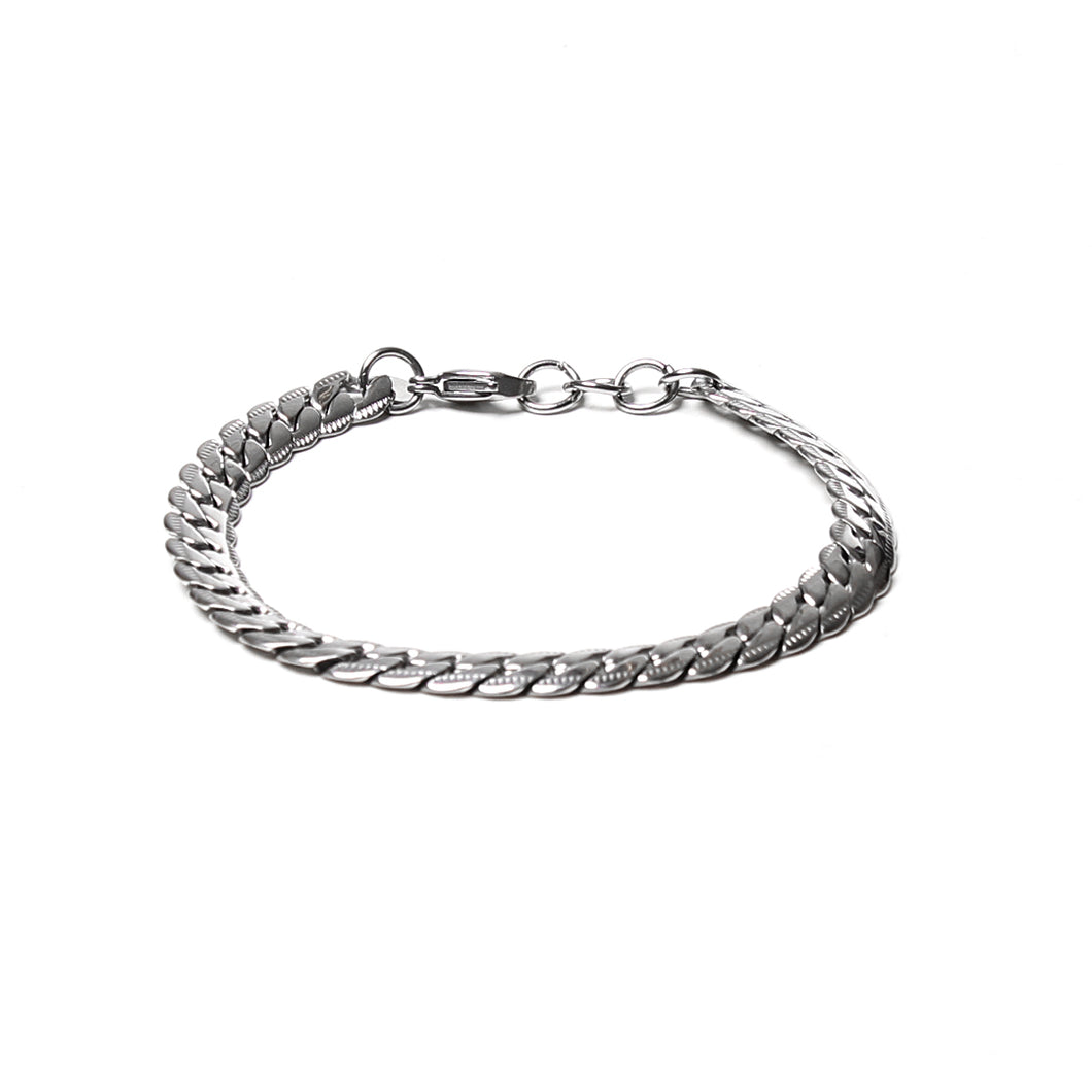 Stainless Steel Bracelet  - Flat Curb Chain Bracelet (SSBRAC004)