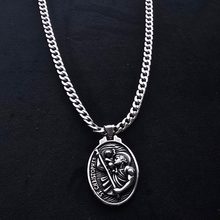 Load image into Gallery viewer, High grade Stainless Steel St. Christopher pendant on a Cuban link chain. (SSSETPC002 )
