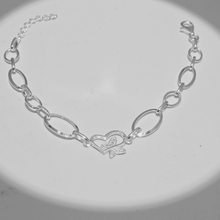 Load image into Gallery viewer, 925 Sterling Silver Butterfly on a Heart Bracelet (925BRAC032)
