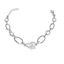 Load image into Gallery viewer, 925 Sterling Silver Butterfly on a Heart Bracelet (925BRAC032)
