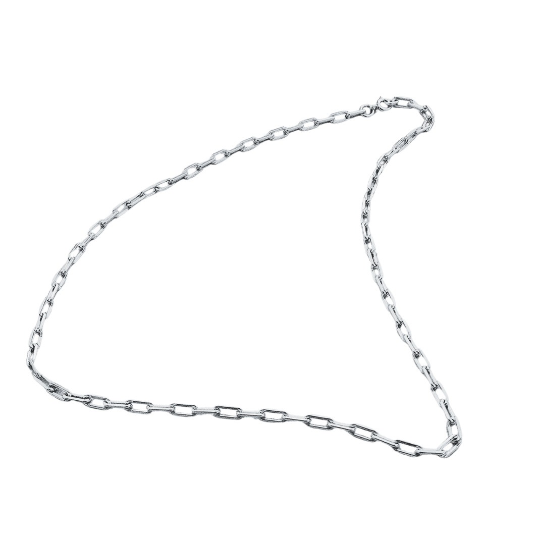 925 Sterling Silver Chain Rectangular-Oval Links 55cm (925C001)