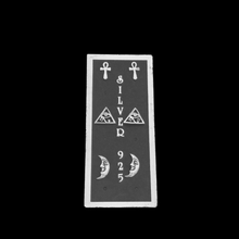Load image into Gallery viewer, Set of 3 Pairs 925 Sterling Silver Stud Earrings Ankh 9.1 mm Eye of Ra 8.2 mm Moon 10.6 mm (925STUDSSET008)
