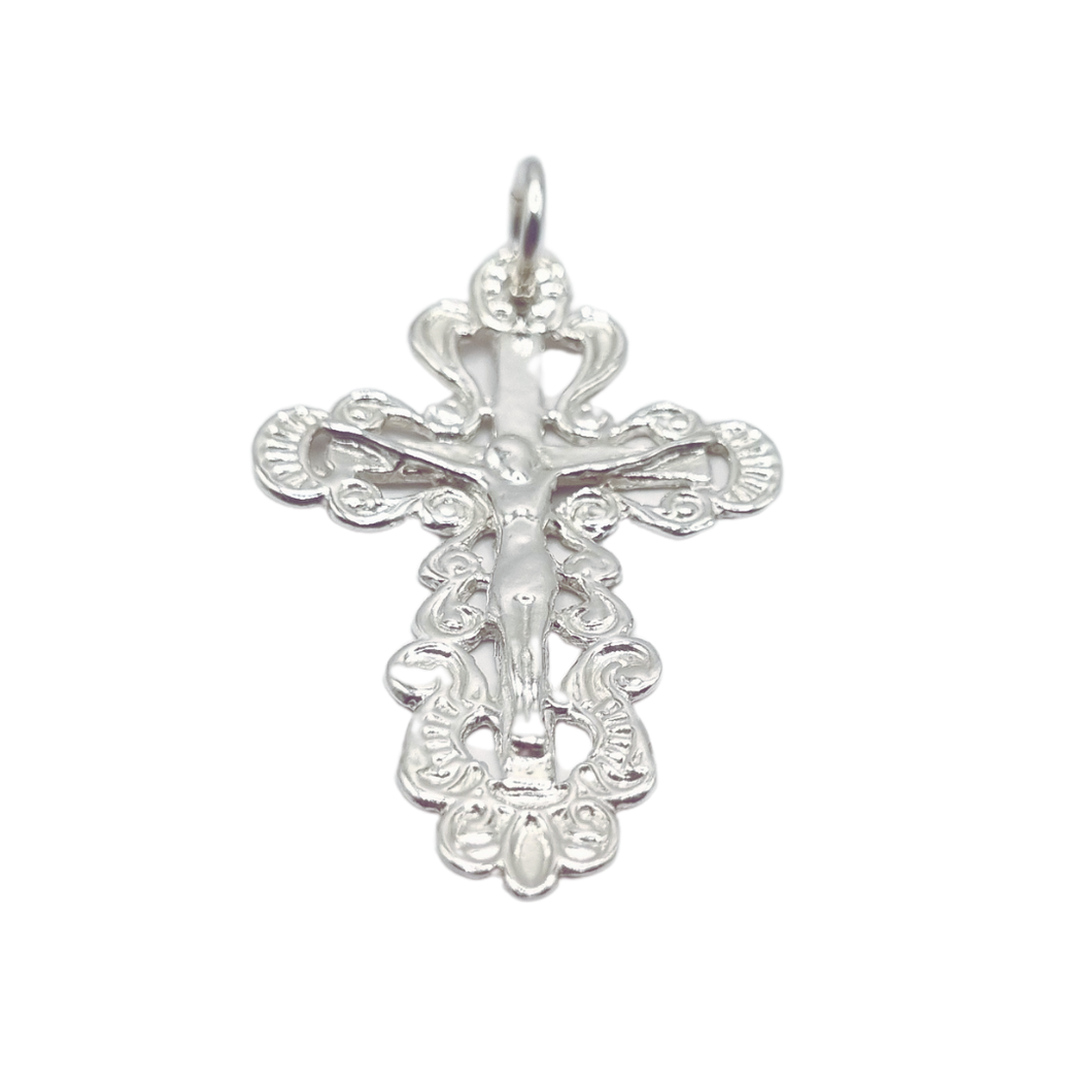 Cross with crucifix 925 Silver Pendant (925P022)