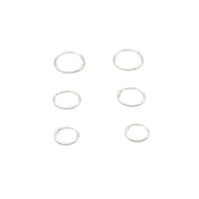 Load image into Gallery viewer, Set of Three Pairs 925 Sterling Silver Fine Hoops (925ER047)
