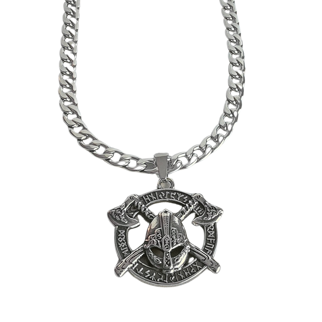 High Grade Stainless Steel Set Chain and Pendant Viking Style (SSSETPC003)
