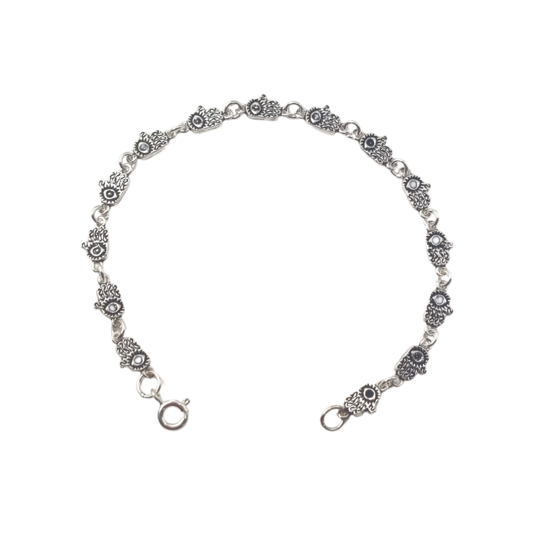 Hamsa link 925 Sterling Silver Bracelet (925BRAC015)