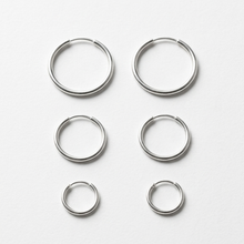 Load image into Gallery viewer, Set of Three Pairs 925 Sterling Silver Fine Hoops (925ER047)
