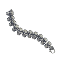 Load image into Gallery viewer, High-Grade Stainless Steel Skull Link Bracelet - Fearless &amp; Unforgettable (SSBRAC046)
