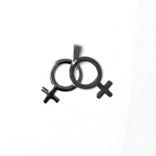 Load image into Gallery viewer, Female and Female joined together symbol, LGBT pendant, pride pendant, same sex couple symbol Stainless Steel Pendant (SSP025)

